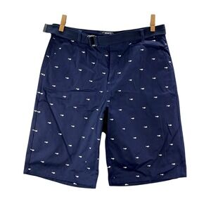 Brooklyn Xpress Chino Shorts Men's 40 Navy Whale All Over Print Preppy Summer